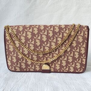 Auth Dior Oblique Mitzah Trotter Bordeaux Shoulder Bag